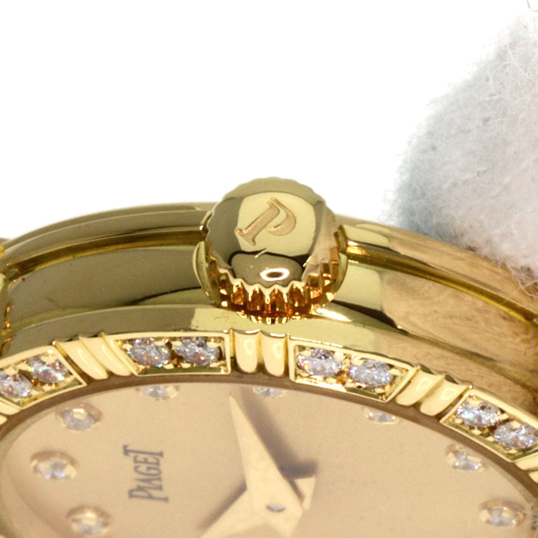 PIAGET Watches Quartz 5964AK81 K18YG, K18YG, Diamond gold Mini Dancer Diamond Champagne Gold dial Women Used Authentic