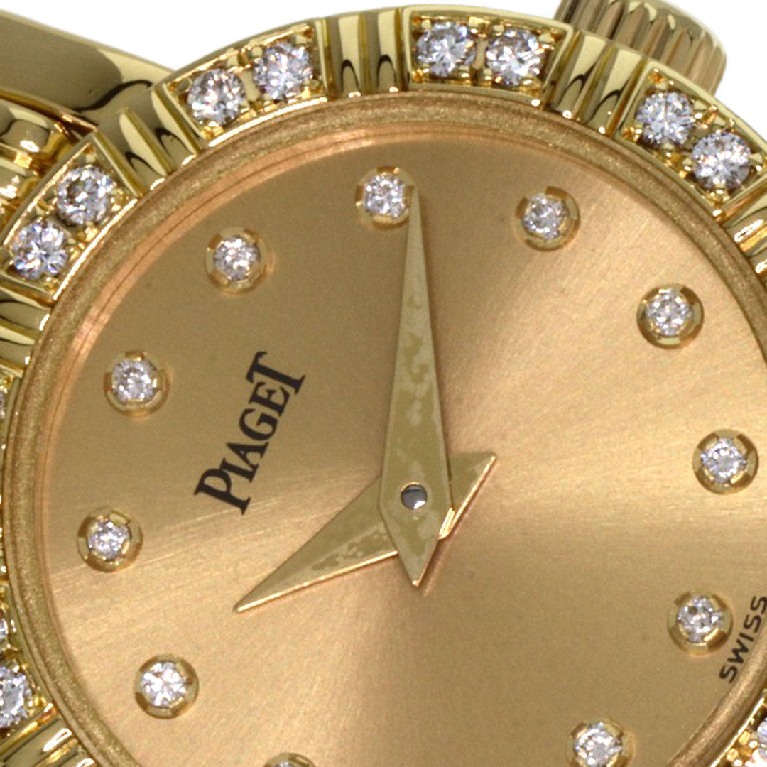 PIAGET Watches Quartz 5964AK81 K18YG, K18YG, Diamond gold Mini Dancer Diamond Champagne Gold dial Women Used Authentic
