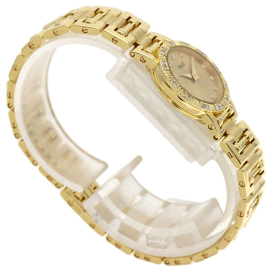 PIAGET Watches Quartz 5964AK81 K18YG, K18YG, Diamond gold Mini Dancer Diamond Champagne Gold dial Women Used Authentic
