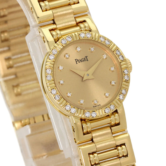 PIAGET Watches Quartz 5964AK81 K18YG, K18YG, Diamond gold Mini Dancer Diamond Champagne Gold dial Women Used Authentic