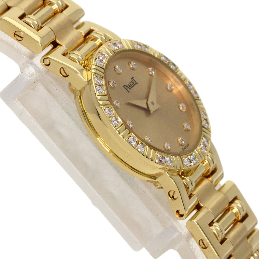 PIAGET Watches Quartz 5964AK81 K18YG, K18YG, Diamond gold Mini Dancer Diamond Champagne Gold dial Women Used Authentic