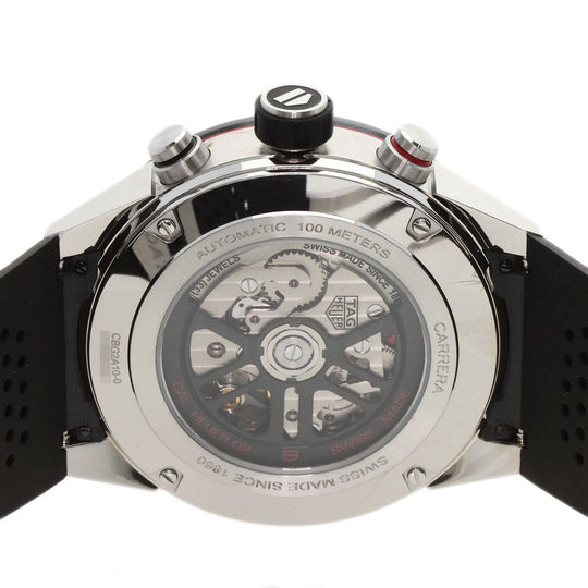 TAG HEUER Watches Mechanical Automatic CBG2A10 Stainless Steel, Rubber Silver Carrera Caliber 02 skeleton dial Women Used Authentic