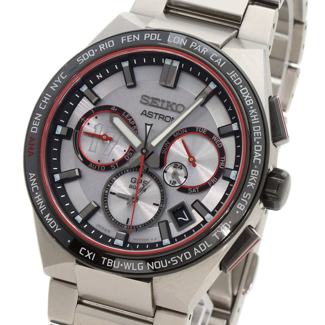 SEIKO Watches Solar Powered Radio Watch SBXC125 5X53-0BX0 Titanium, Titanium Silver Astron Japan Limited to 1700 units Shohei Otani 2022 Silver dial Women Used Authentic