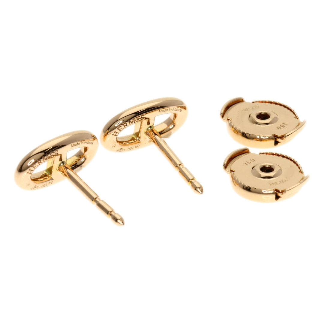 HERMES Pierce 18K Pink Gold gold Chene Dunkle Farandor TPM Women Used Authentic