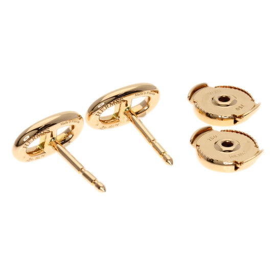 HERMES Pierce 18K Pink Gold gold Chene Dunkle Farandor TPM Women Used Authentic