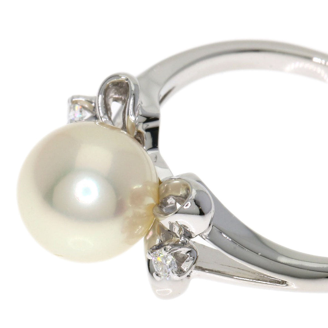 MIKIMOTO Ring PT950 Silver Pearl pearl diamond