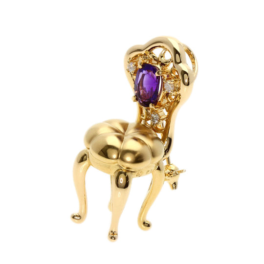 TASAKI Brooch 18K Yellow Gold gold Chair Diamond Amethyst