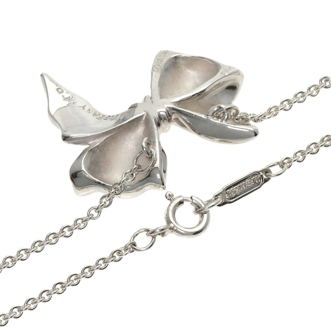 TIFFANY&Co. Necklace SV Silver ribbon Women Used Authentic