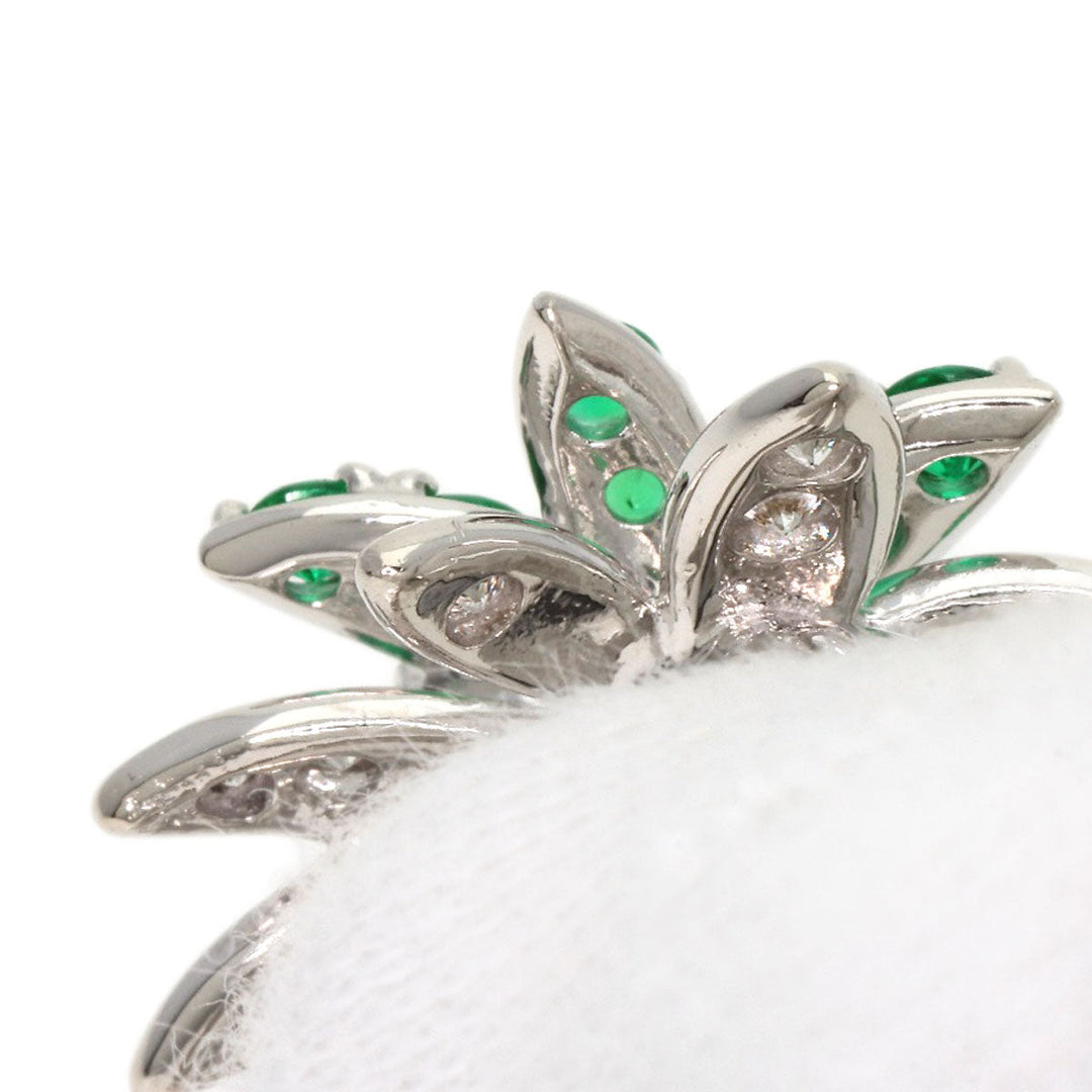 TASAKI Ring K18WG Silver Emerald Diamond