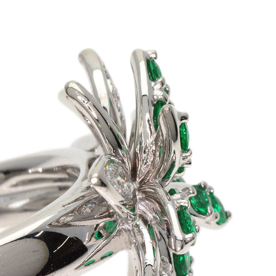 TASAKI Ring K18WG Silver Emerald Diamond