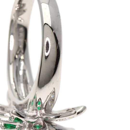 TASAKI Ring K18WG Silver Emerald Diamond