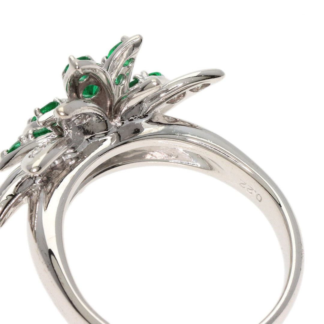 TASAKI Ring K18WG Silver Emerald Diamond