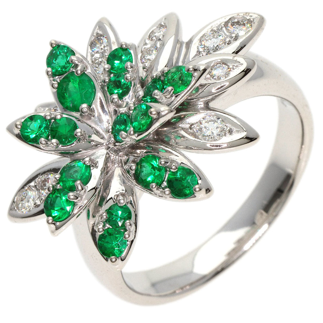 TASAKI Ring K18WG Silver Emerald Diamond
