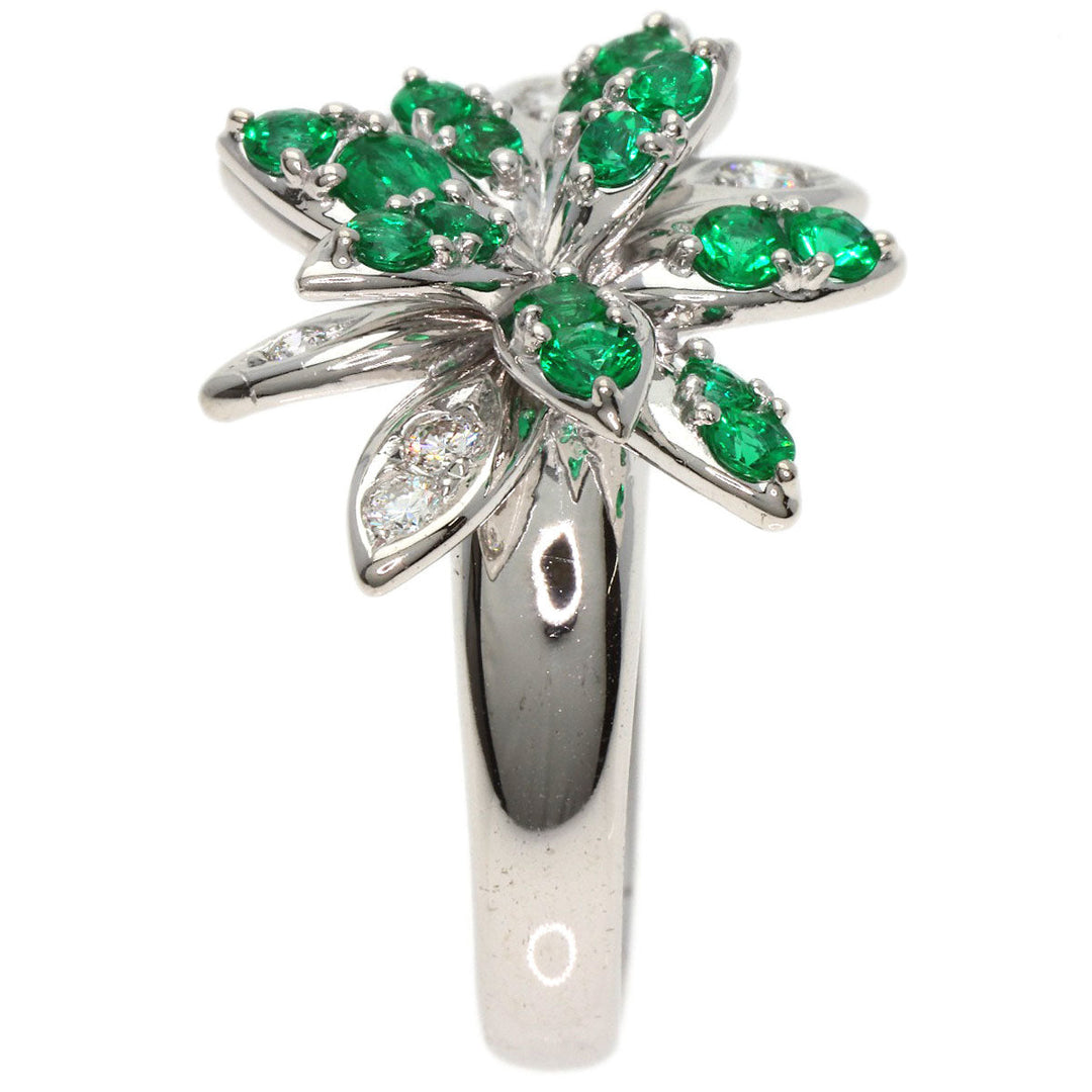 TASAKI Ring K18WG Silver Emerald Diamond