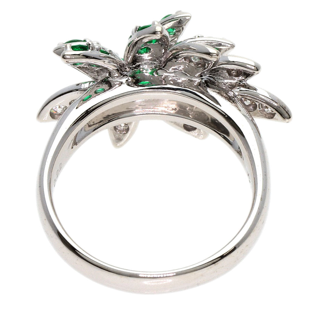 TASAKI Ring K18WG Silver Emerald Diamond