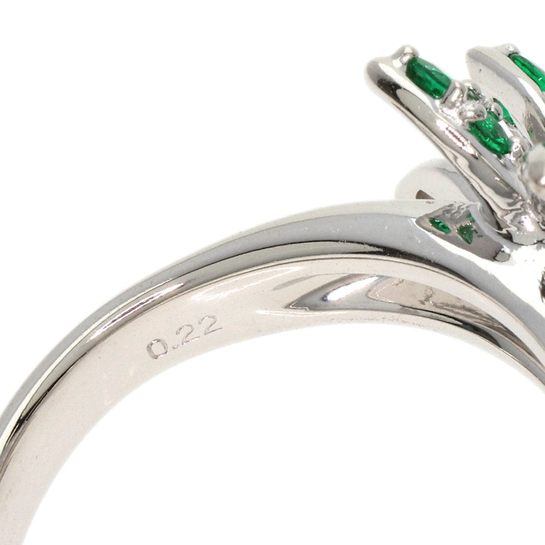 TASAKI Ring K18WG Silver Emerald Diamond