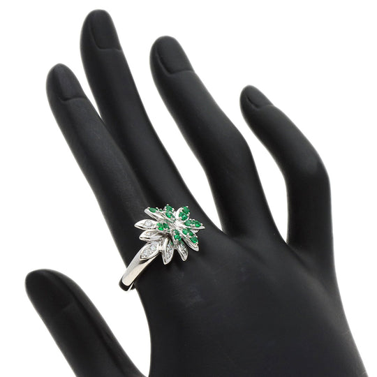 TASAKI Ring K18WG Silver Emerald Diamond