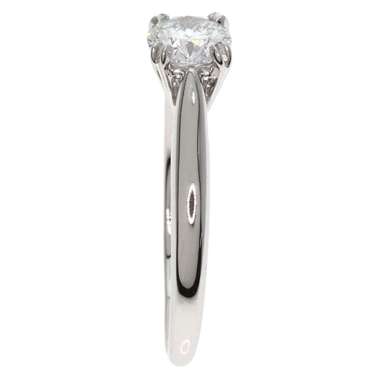 HARRY WINSTON Ring PT950 Silver Solitaire Round Face 1P Diamond