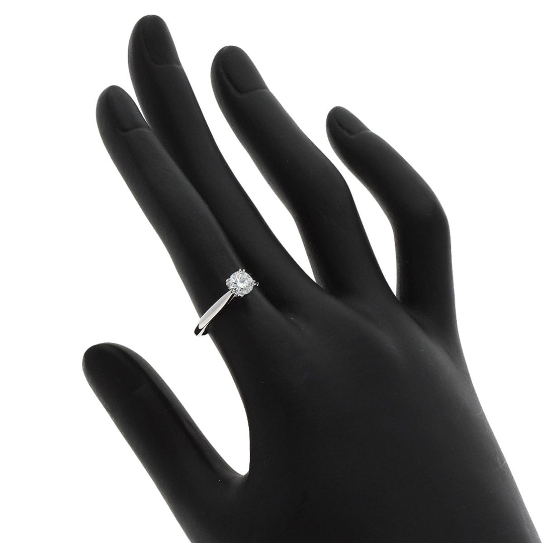 HARRY WINSTON Ring PT950 Silver Solitaire Round Face 1P Diamond
