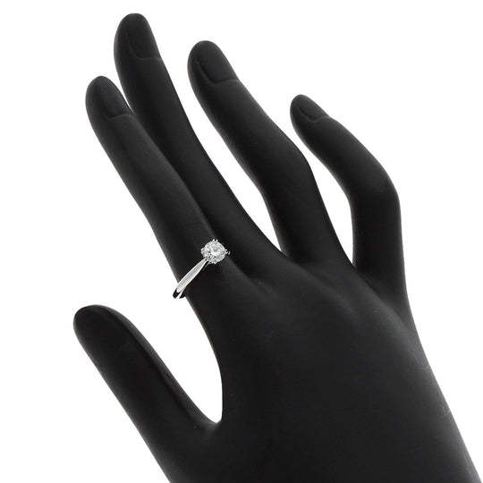 HARRY WINSTON Ring PT950 Silver Solitaire Round Face 1P Diamond