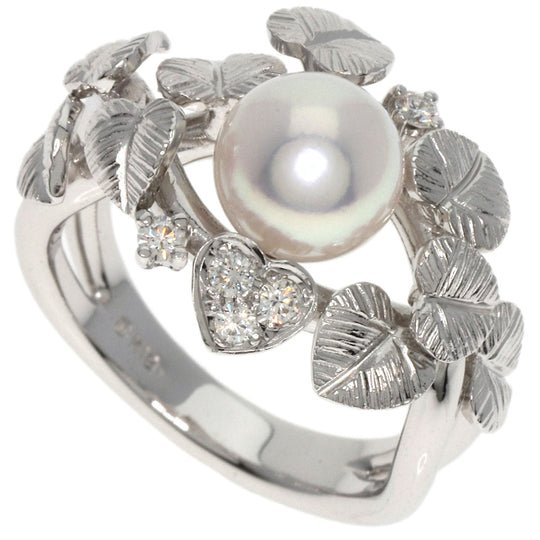 MIKIMOTO Ring K18WG Silver Pearl pearl diamond Women Used Authentic