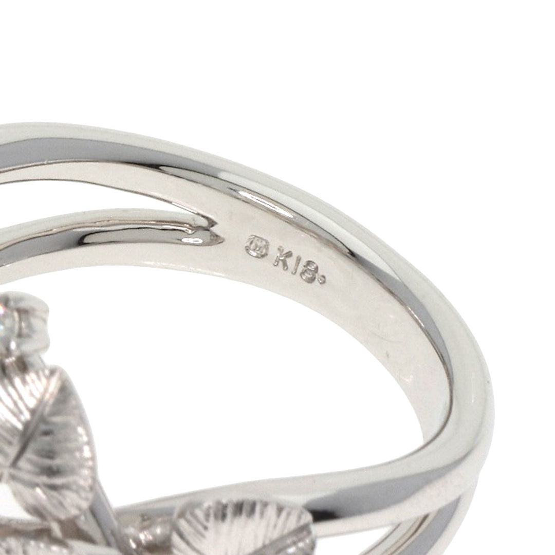 MIKIMOTO Ring K18WG Silver Pearl pearl diamond Women Used Authentic