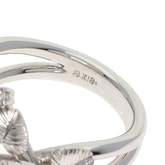 MIKIMOTO Ring K18WG Silver Pearl pearl diamond Women Used Authentic