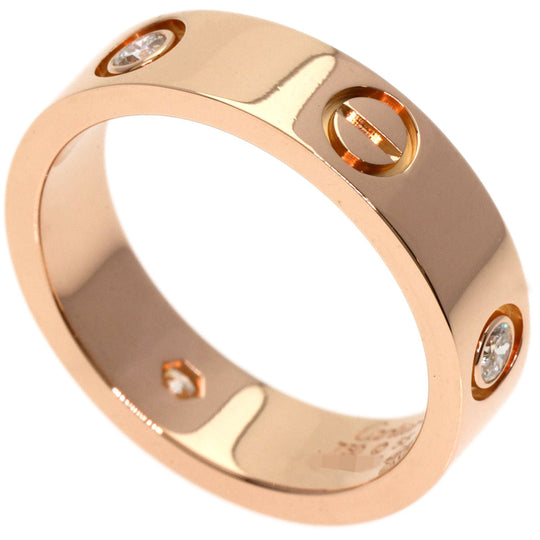 CARTIER Ring 18K Pink Gold gold Love Ring Half Diamond #55