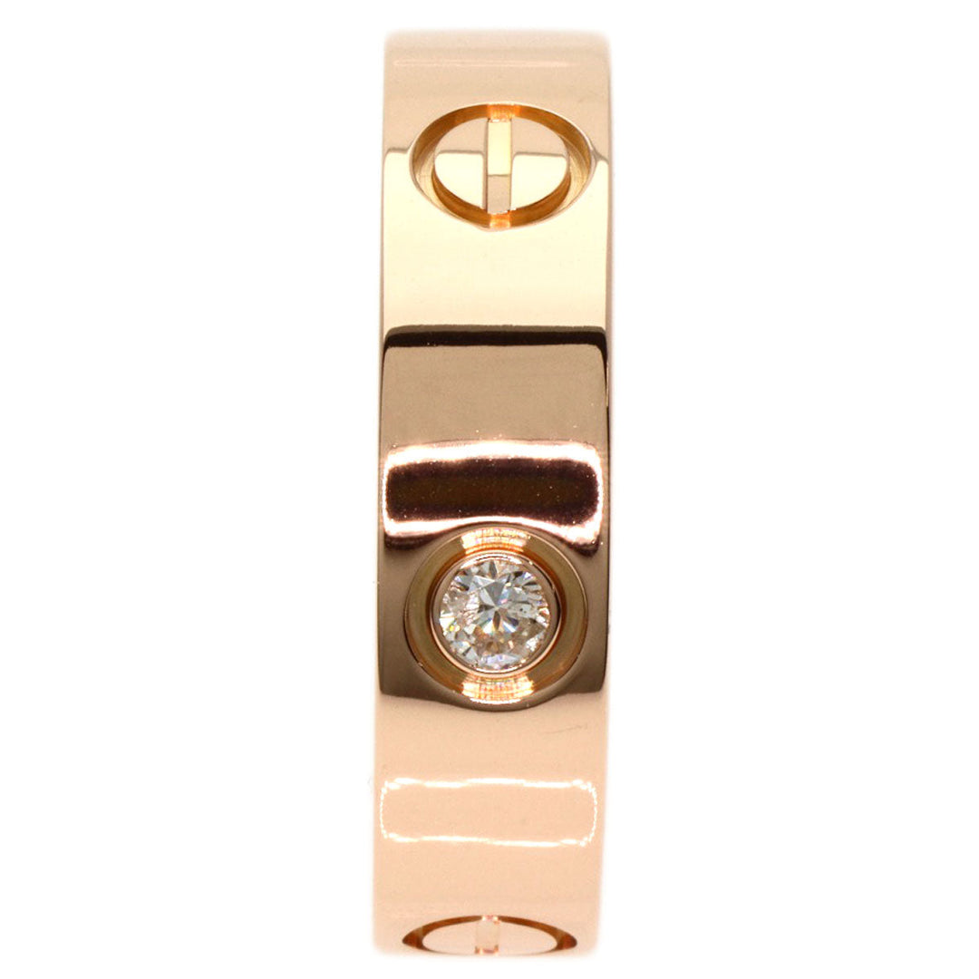 CARTIER Ring 18K Pink Gold gold Love Ring Half Diamond #55