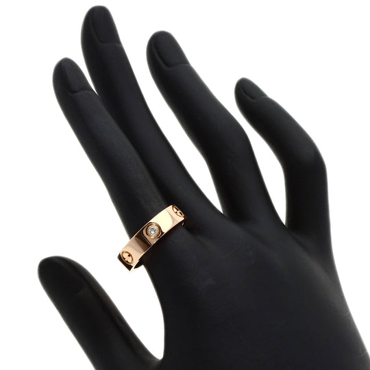 CARTIER Ring 18K Pink Gold gold Love Ring Half Diamond #55