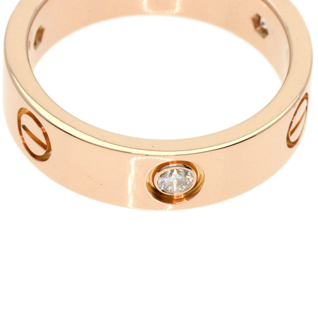 CARTIER Ring 18K Pink Gold gold Love Ring Half Diamond #55