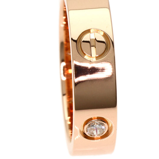 CARTIER Ring 18K Pink Gold gold Love Ring Half Diamond #55