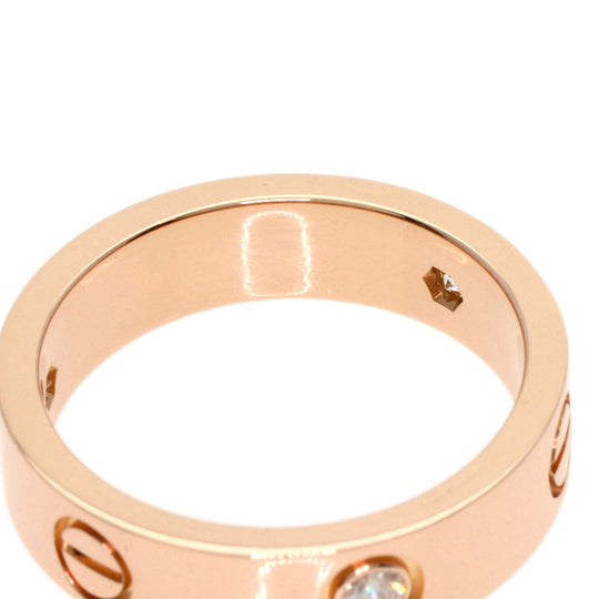 CARTIER Ring 18K Pink Gold gold Love Ring Half Diamond #55