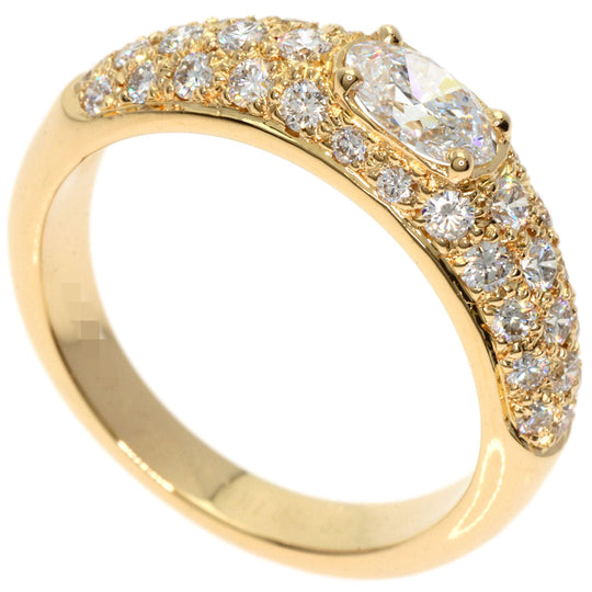 Boucheron Ring 18K Yellow Gold gold Oval Pave Diamond #52