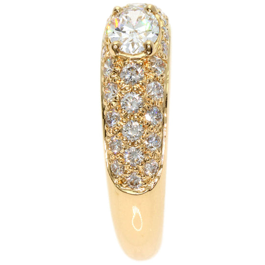 Boucheron Ring 18K Yellow Gold gold Oval Pave Diamond #52