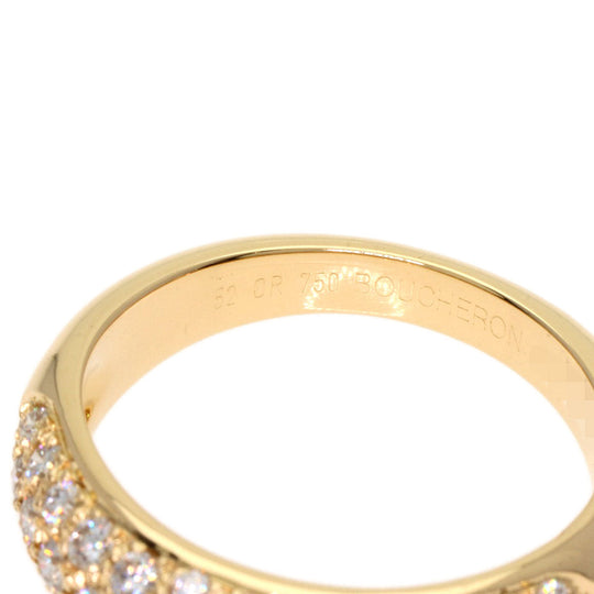 Boucheron Ring 18K Yellow Gold gold Oval Pave Diamond #52