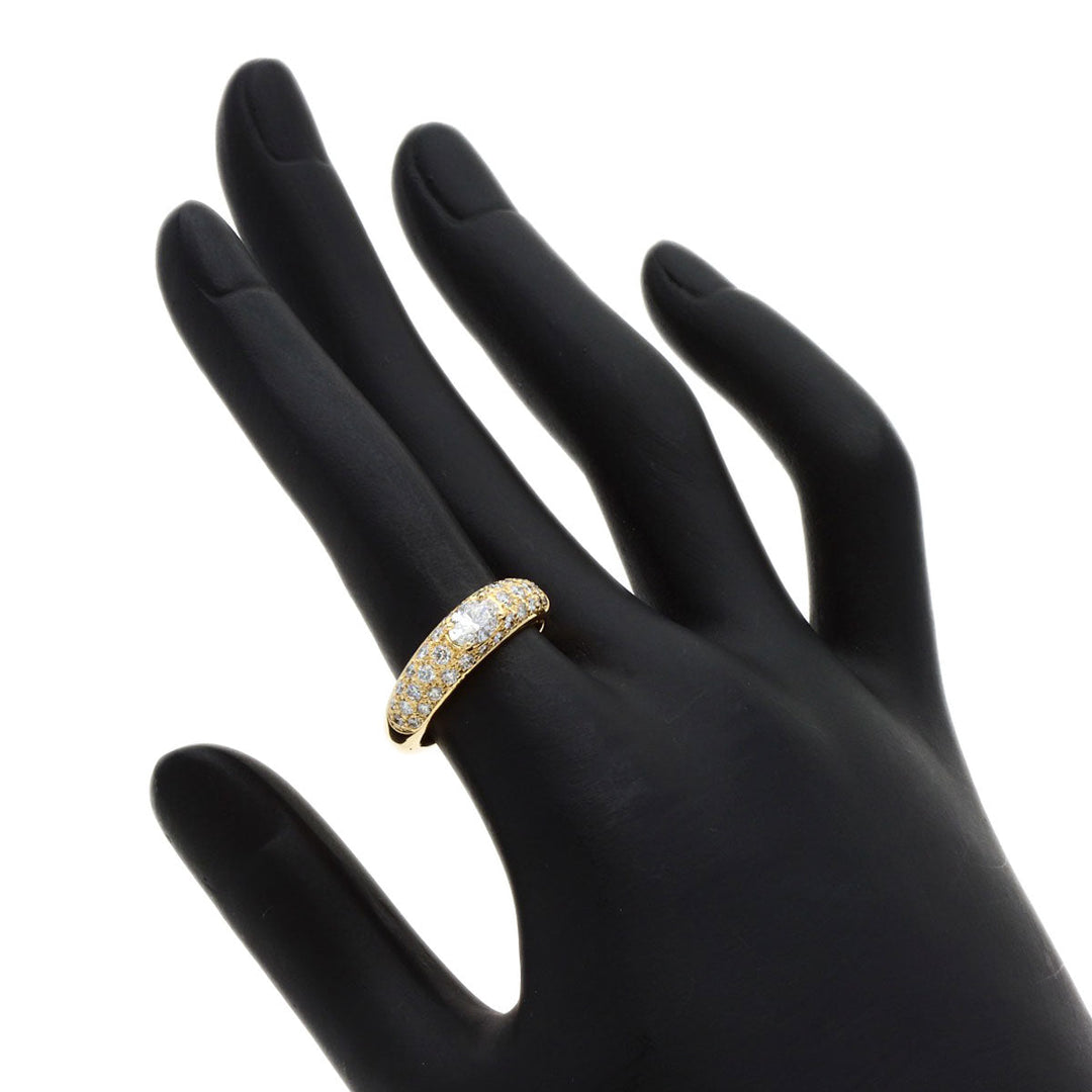Boucheron Ring 18K Yellow Gold gold Oval Pave Diamond #52