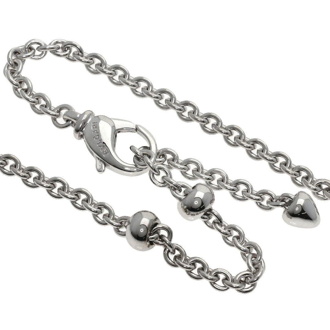 BVLGARI Necklace K18WG Silver Catene Chain Women Used Authentic
