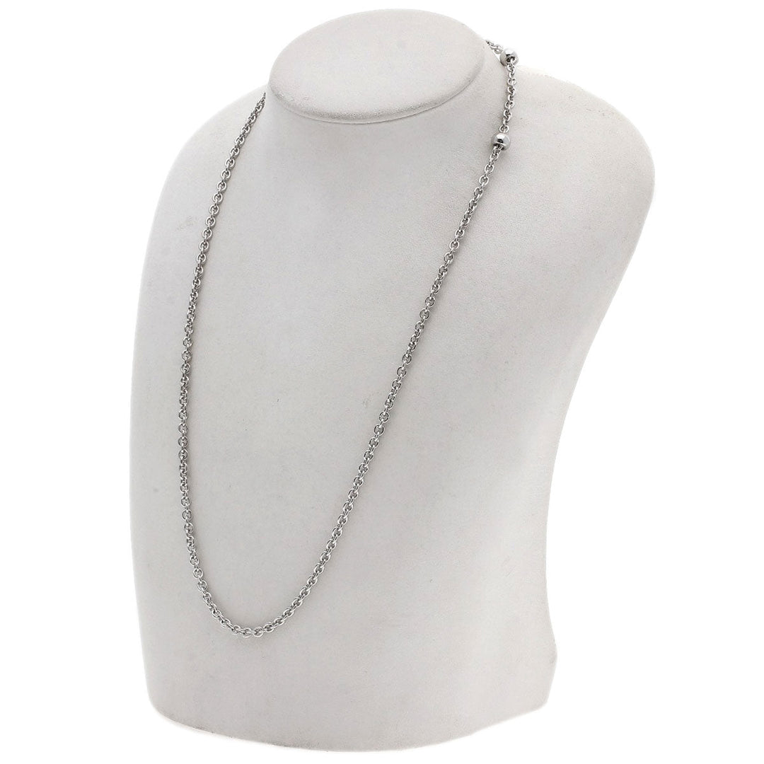 BVLGARI Necklace K18WG Silver Catene Chain Women Used Authentic