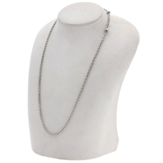 BVLGARI Necklace K18WG Silver Catene Chain Women Used Authentic