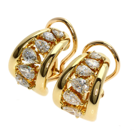 MIKIMOTO Earring 18K Yellow Gold gold Pear shape diamond Women Used Authentic