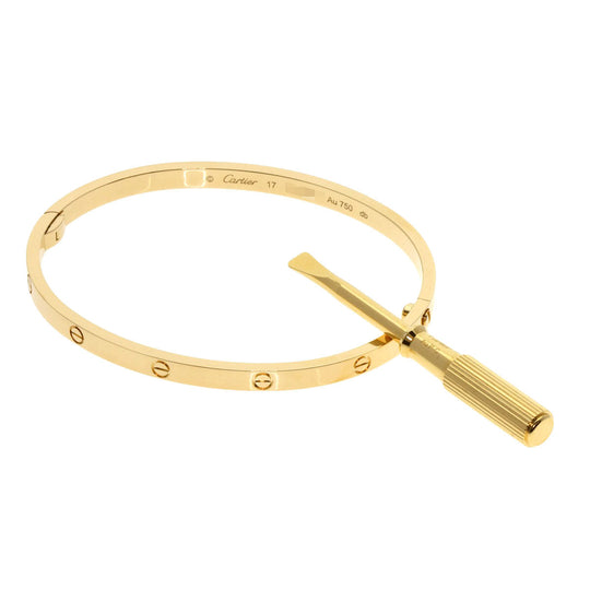 CARTIER bracelet 18K Yellow Gold gold Love Bracelet Small Model with Driver #17 Women Used Authentic