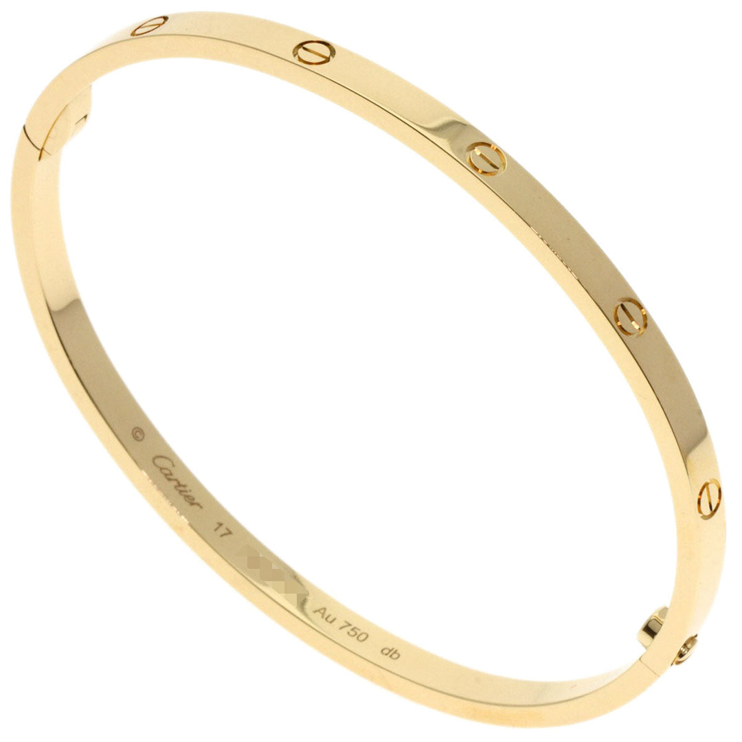 CARTIER bracelet 18K Yellow Gold gold Love Bracelet Small Model with Driver #17 Women Used Authentic
