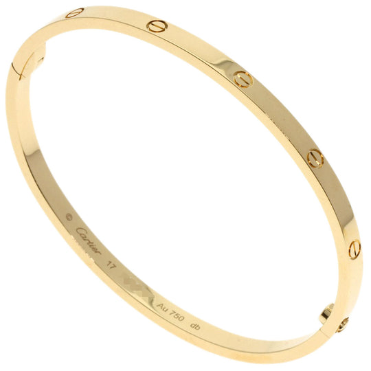 CARTIER bracelet 18K Yellow Gold gold Love Bracelet Small Model with Driver #17 Women Used Authentic