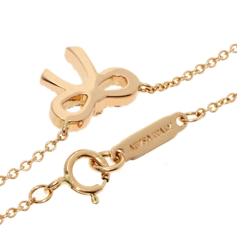TIFFANY&Co. Necklace 18K Pink Gold gold Metro Bow Diamond