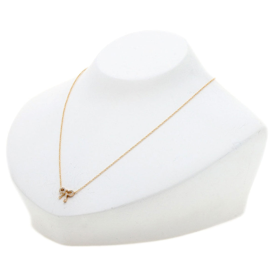 TIFFANY&Co. Necklace 18K Pink Gold gold Metro Bow Diamond