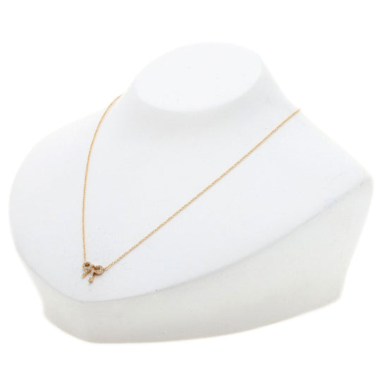 TIFFANY&Co. Necklace 18K Pink Gold gold Metro Bow Diamond