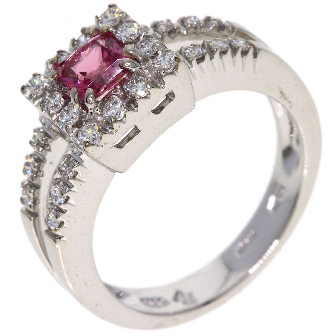 Ponte Vecchio Ring K18WG Silver Pink Tourmaline Diamond