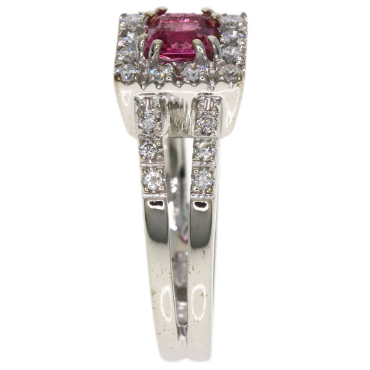 Ponte Vecchio Ring K18WG Silver Pink Tourmaline Diamond