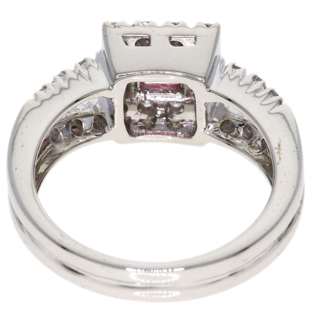 Ponte Vecchio Ring K18WG Silver Pink Tourmaline Diamond